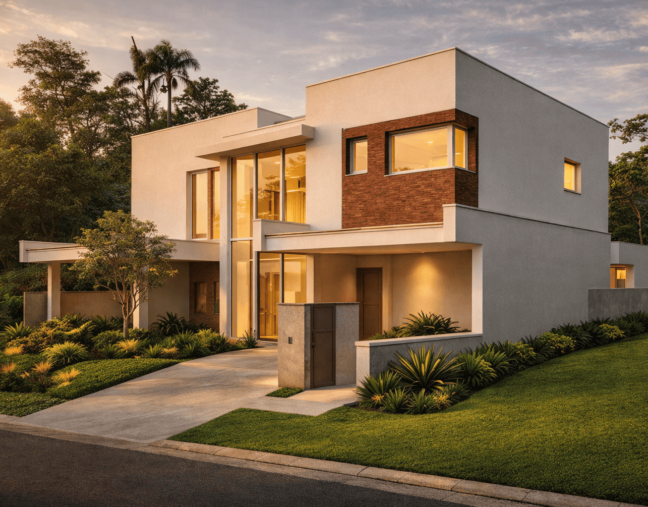 Projeto residencial apresentado no acervo de arquitetura da POKT
